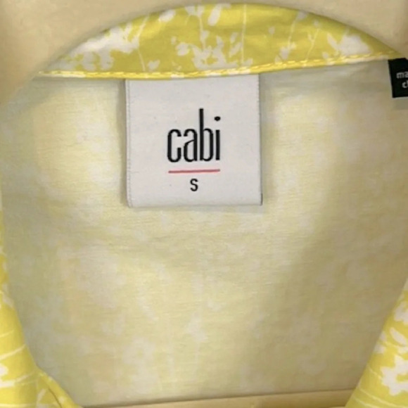 Cabi Women’s Yellow & White Button Up Jacket Size Small - Picture 3 of 6